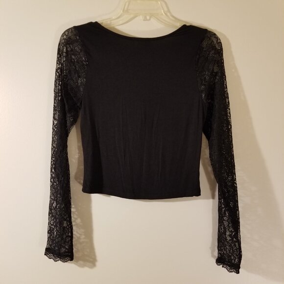 SOLD Hot Topic Cosmic Aura Lace Sleeve Crop Top - Picture 2 of 6